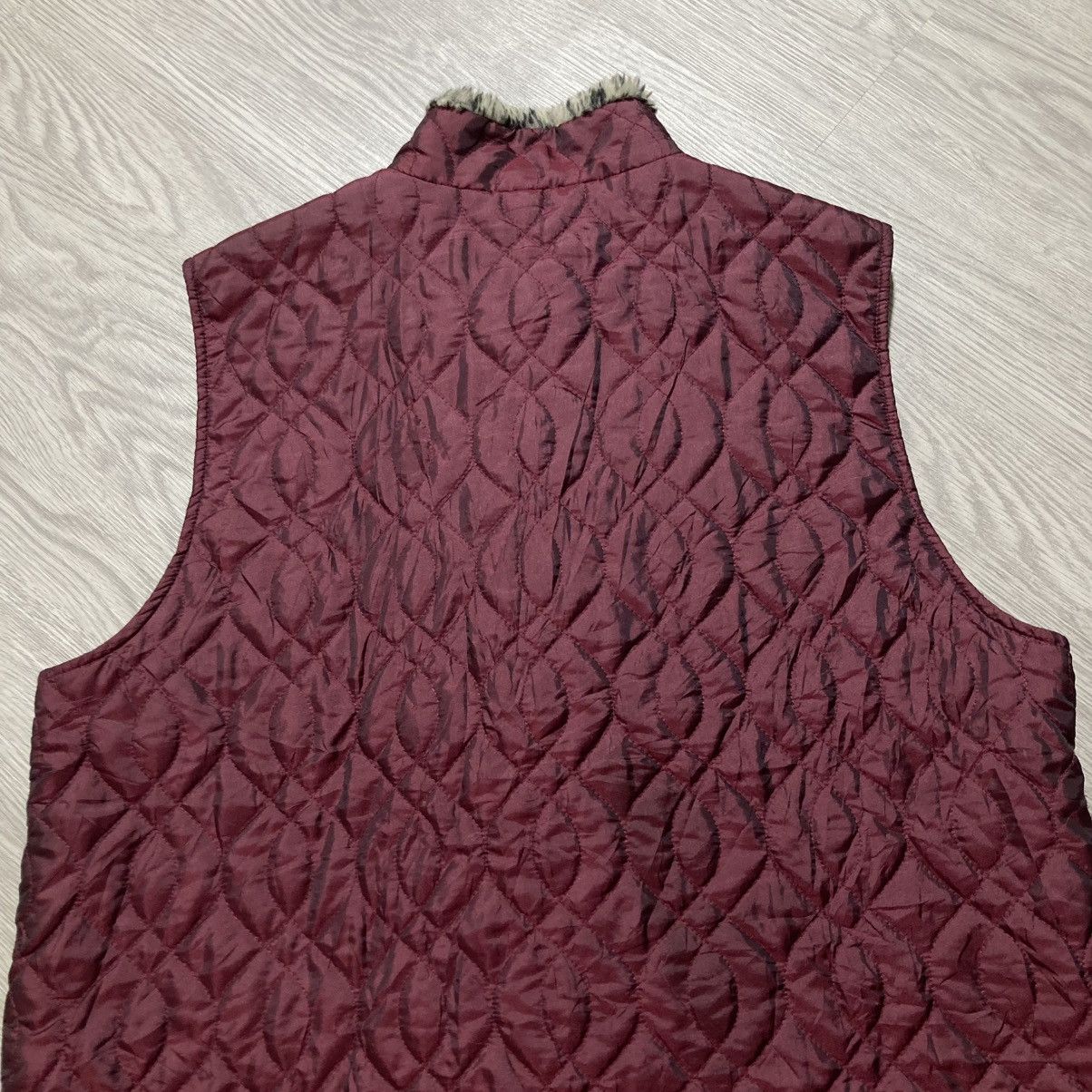 If Six Was Nine 2000s Ramlossa Puffer Inner Leopard Motif Vest Red Lgb Size US L / EU 52-54 / 3 - 11 Thumbnail