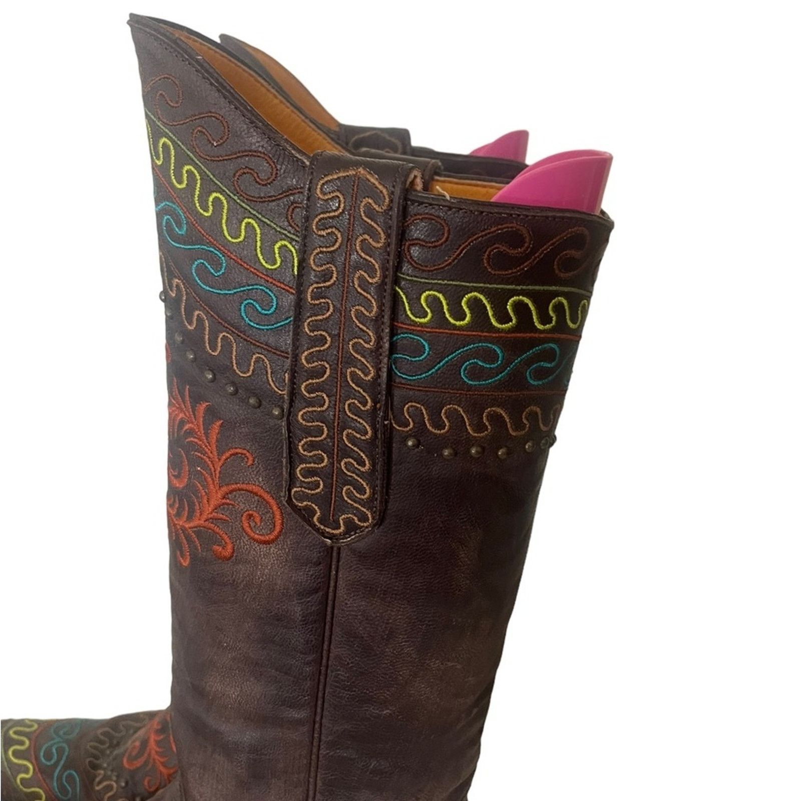 Old Gringo Old Gringo Zarape Chocolate Colorful Stitched Boots sz 7.5 B Size US 7.5 / IT 37.5 - 6 Thumbnail