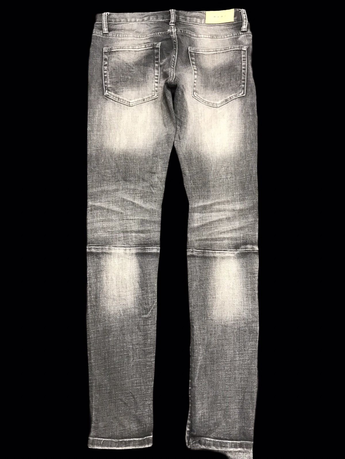 Japanese Brand 💥mnml Black Stone Wash Skinny Distressed Denim F191 Size US 32 / EU 48 - 2 Thumbnail