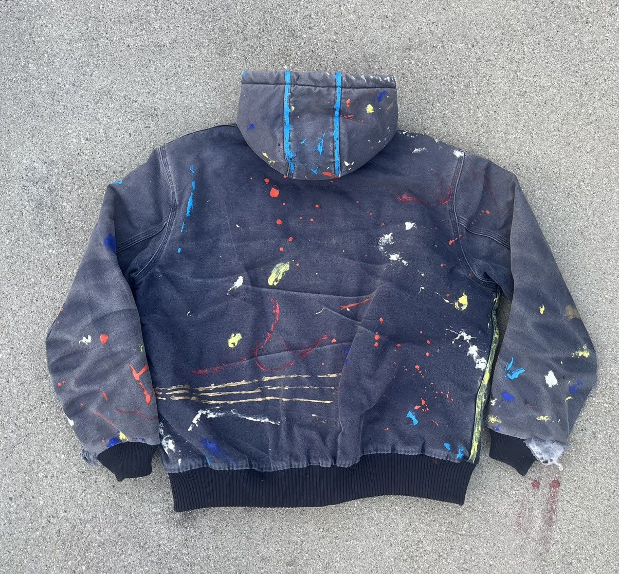 Custom Carhartt Jacket Thrashed Distressed Faded Quilt J140