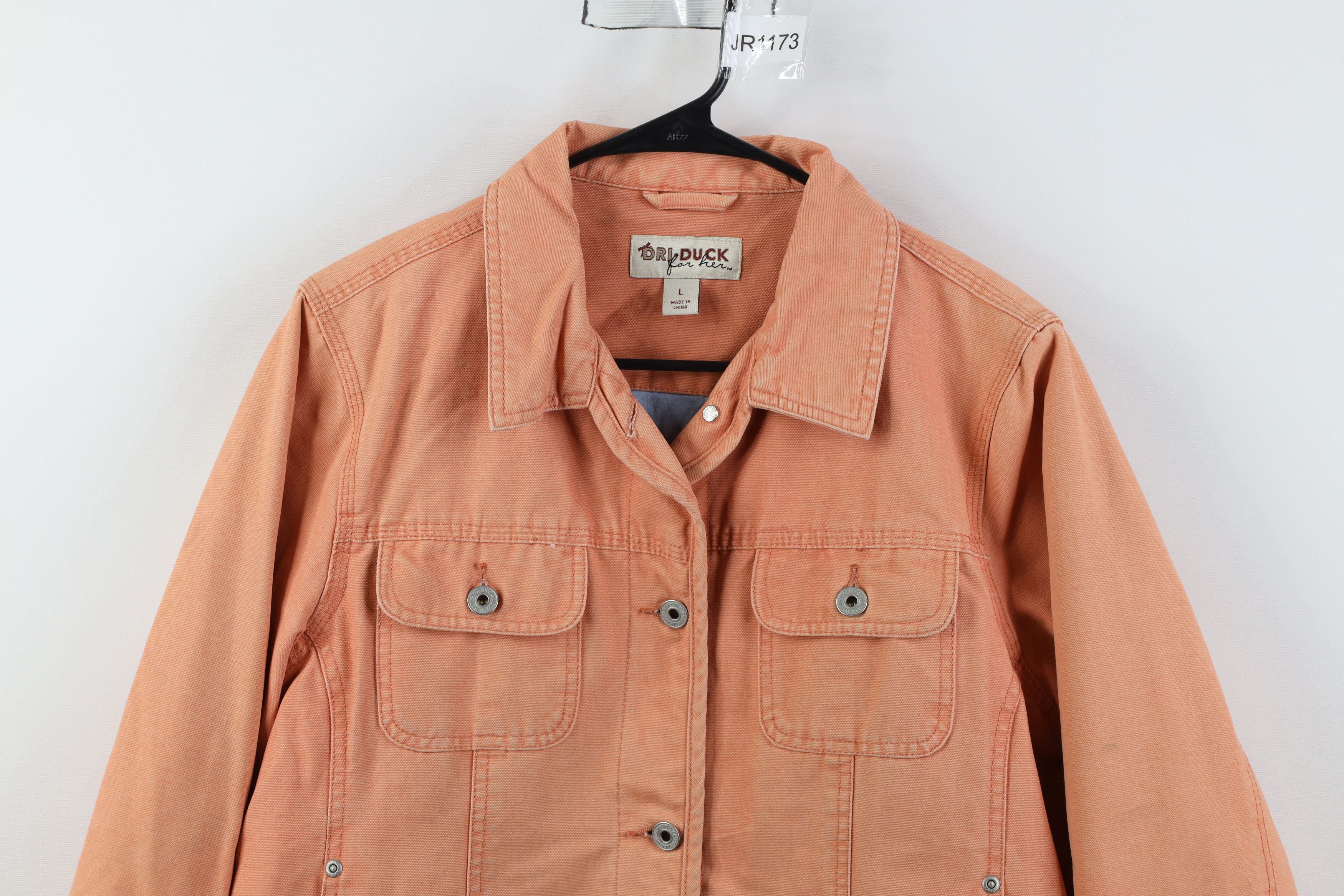Vintage Vintage Y2K Streetwear Canvas Trucker Jacket Salmon Pink Size L / US 10 / IT 46 - 2 Thumbnail