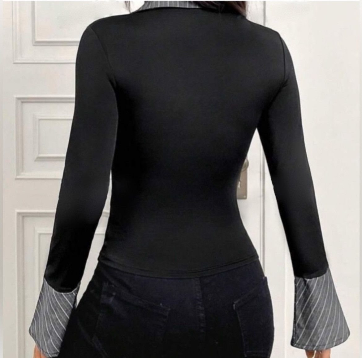 Designer × Other NWT, Lavishly Paris Women’s Cuffed Sleeve Pinstriped Blouse Size M / US 6-8 / IT 42-44 - 8 Thumbnail