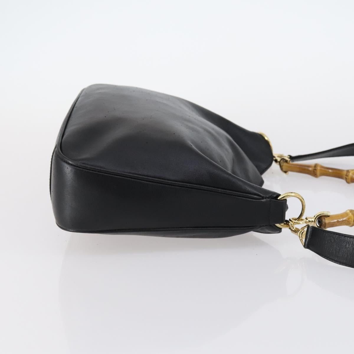 Gucci GUCCI Bamboo Handbag Leather Black Gold 001 001 Size ONE SIZE - 4 Thumbnail