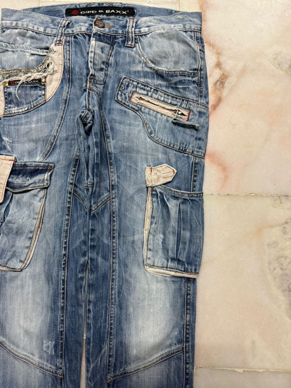 Japanese Brand 💥Insane💥90s DipoxBaxx Sand Washed Distressed Cargo Rare Jean Size US 32 / EU 48 - 5 Thumbnail