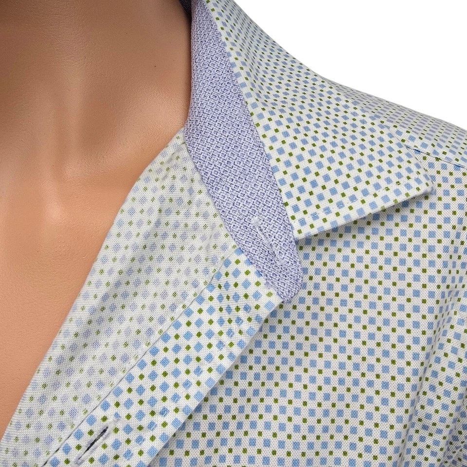 Johnston & Murphy Johnston & Murphy Dress Shirt Geo Print Contrast Flip Cuff L Size US L / EU 52-54 / 3 - 6 Thumbnail