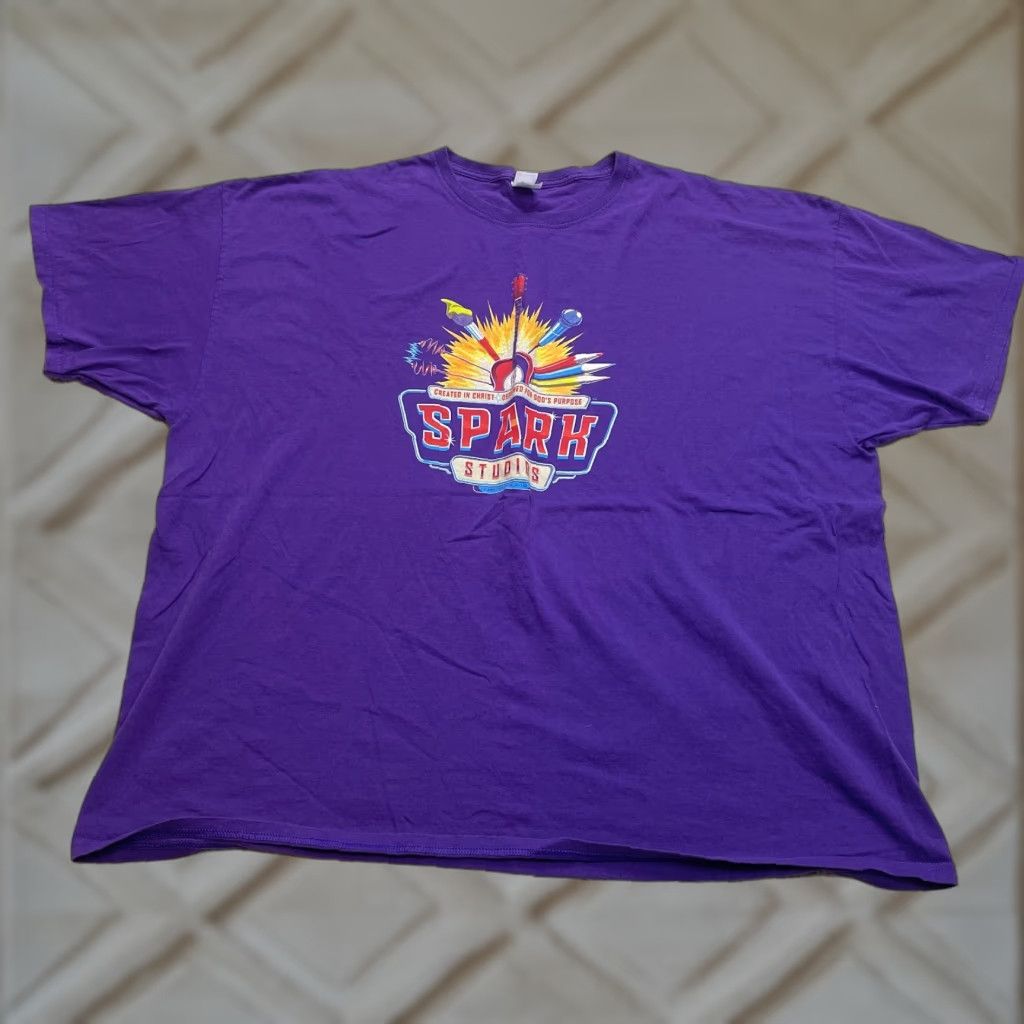Fruit Of The Loom Fruit of the Loom Shirt Adult 4XL Purple Cotton Short Sleeve Crew Neck Logo Men Regular Vintage: No (But avoid N/A) Size US XXL / EU 58 / 5 - 1 Thumbnail