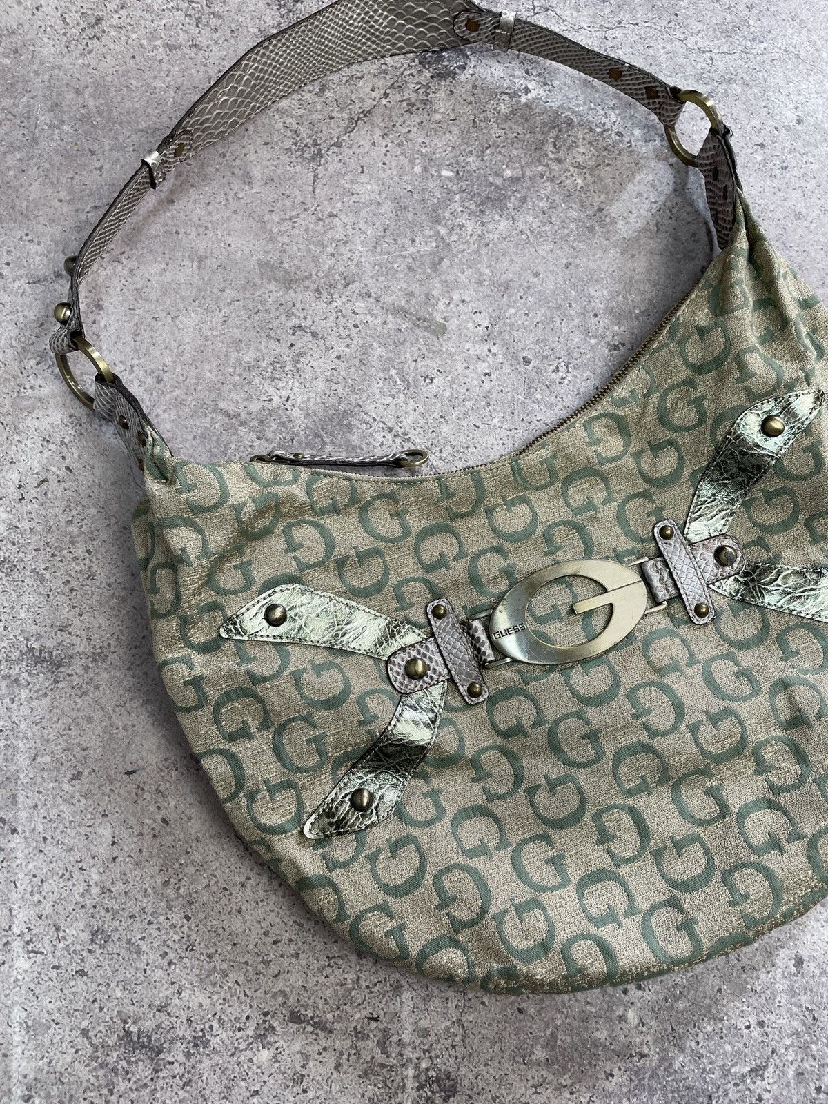 Guess × Vintage Rare🔥🔥 Y2K Vintage GUESS Baguette Shoulder Bag Denim Size ONE SIZE - 4 Thumbnail
