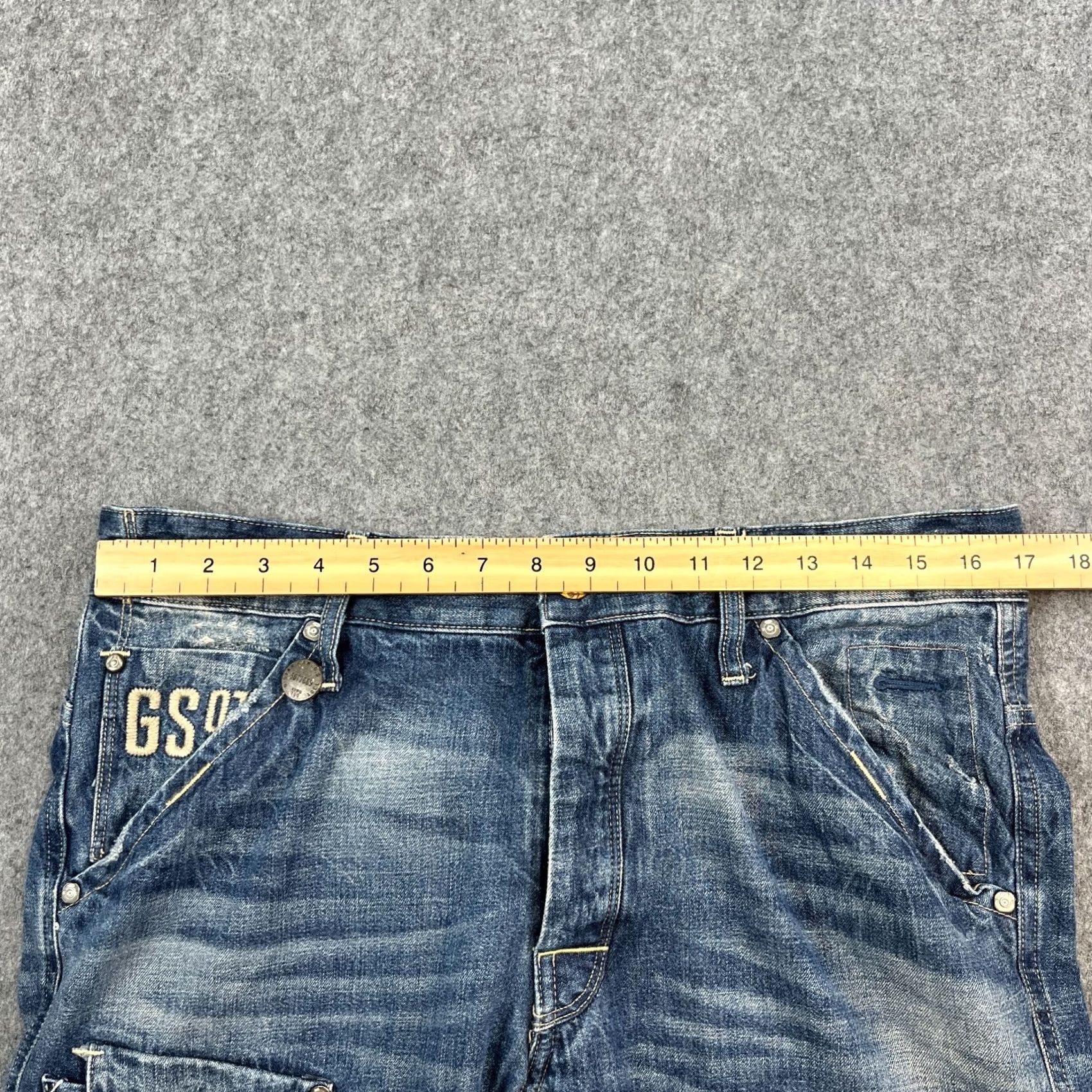 G-Star G-Star Jeans Tapered 3D 34 34 Blue Whiskers Cargo Double Knee Mens Shirt? Size US 34 / EU 50 - 6 Thumbnail