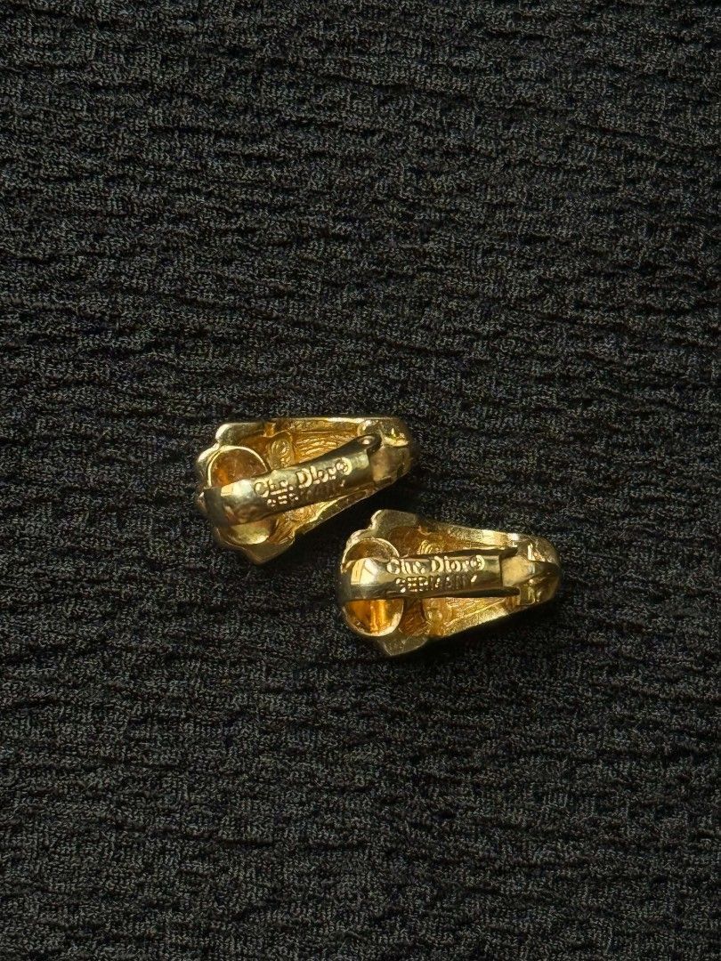 Dior CHRISTIAN DIOR Gold Tone Clip-On Earrings Size ONE SIZE - 2 Thumbnail