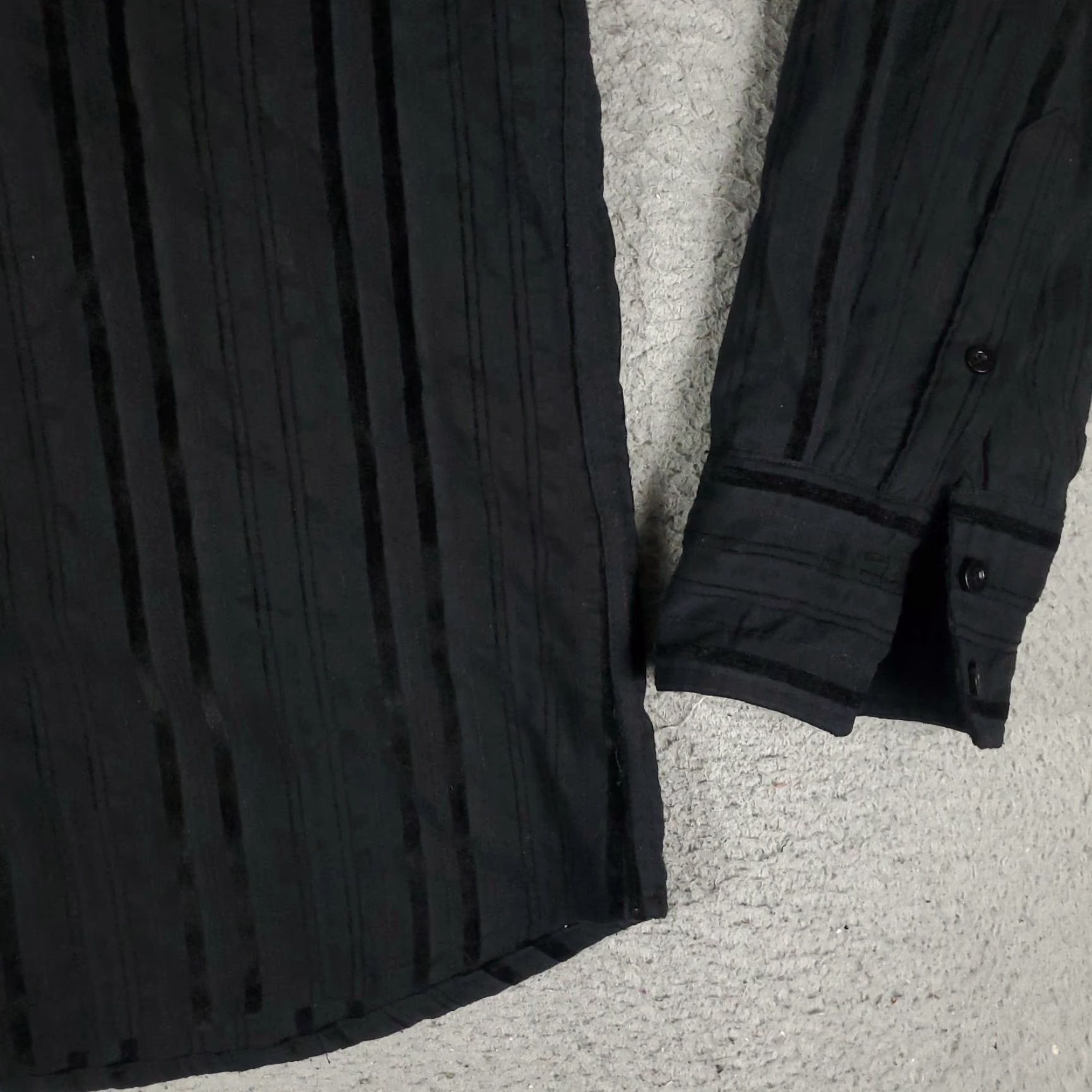 Roar Roar Shirt Mens XL Black Striped Button-Up Long Sleeve Casual Business Formal Workwear Shirt Size US XL / EU 56 / 4 - 4 Thumbnail