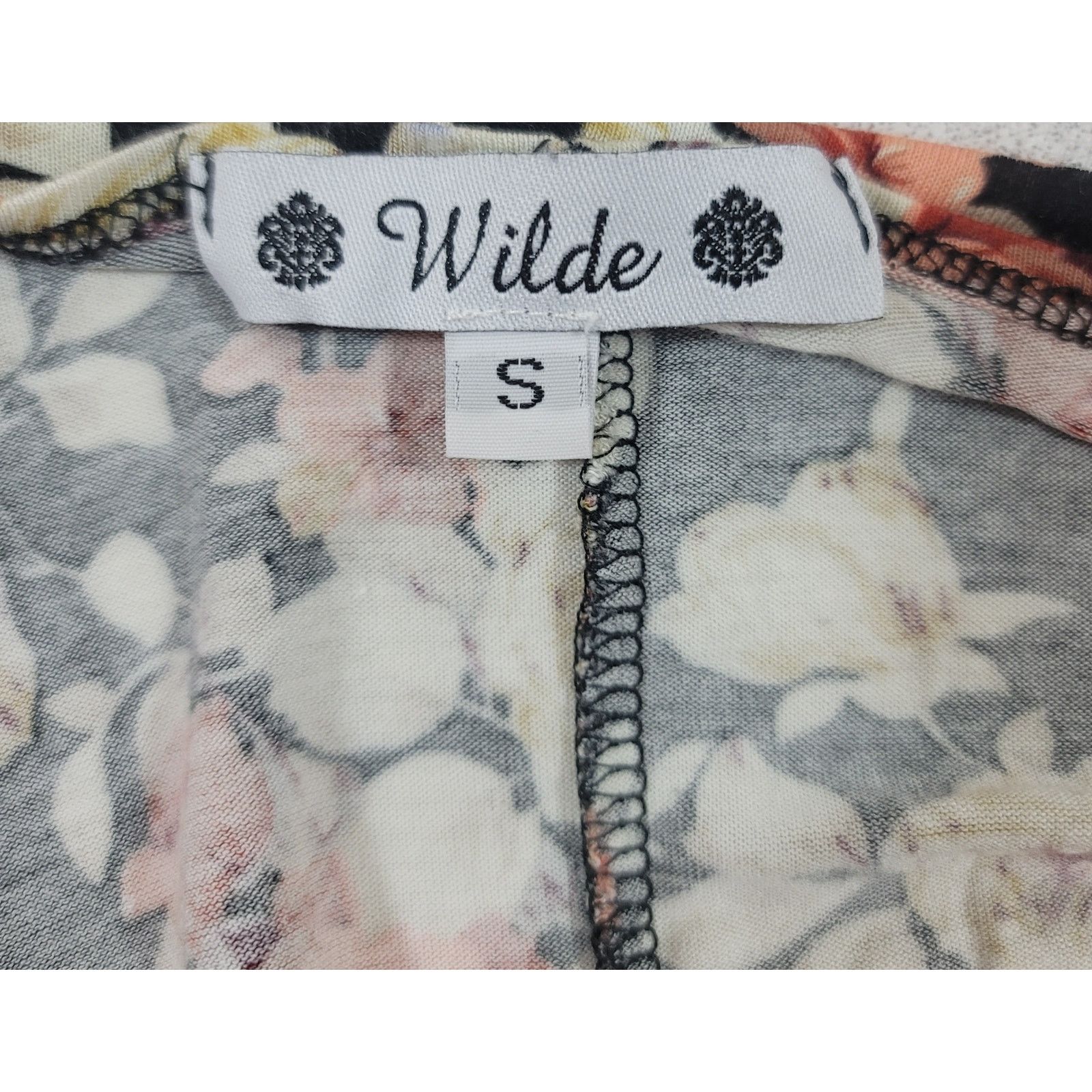 Other Wilde Black Floral A Line Dress Small Sharkbite Hem Skater Size S / US 4 / IT 40 - 3 Thumbnail