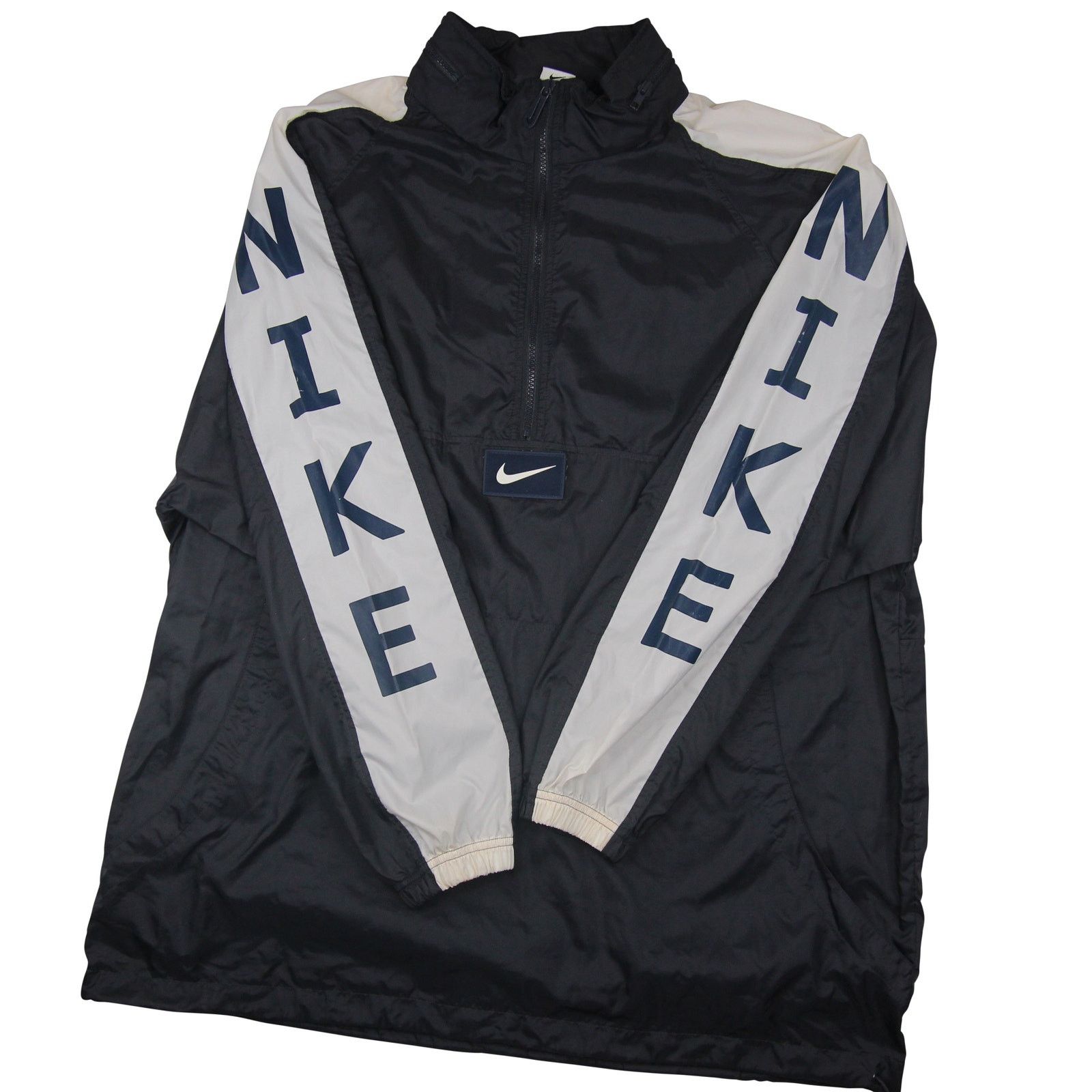 Nike × Vintage VTG Nike Arm Spellout / Center Swoosh Windbreaker Jacket Size US XL / EU 56 / 4 - 1 Thumbnail
