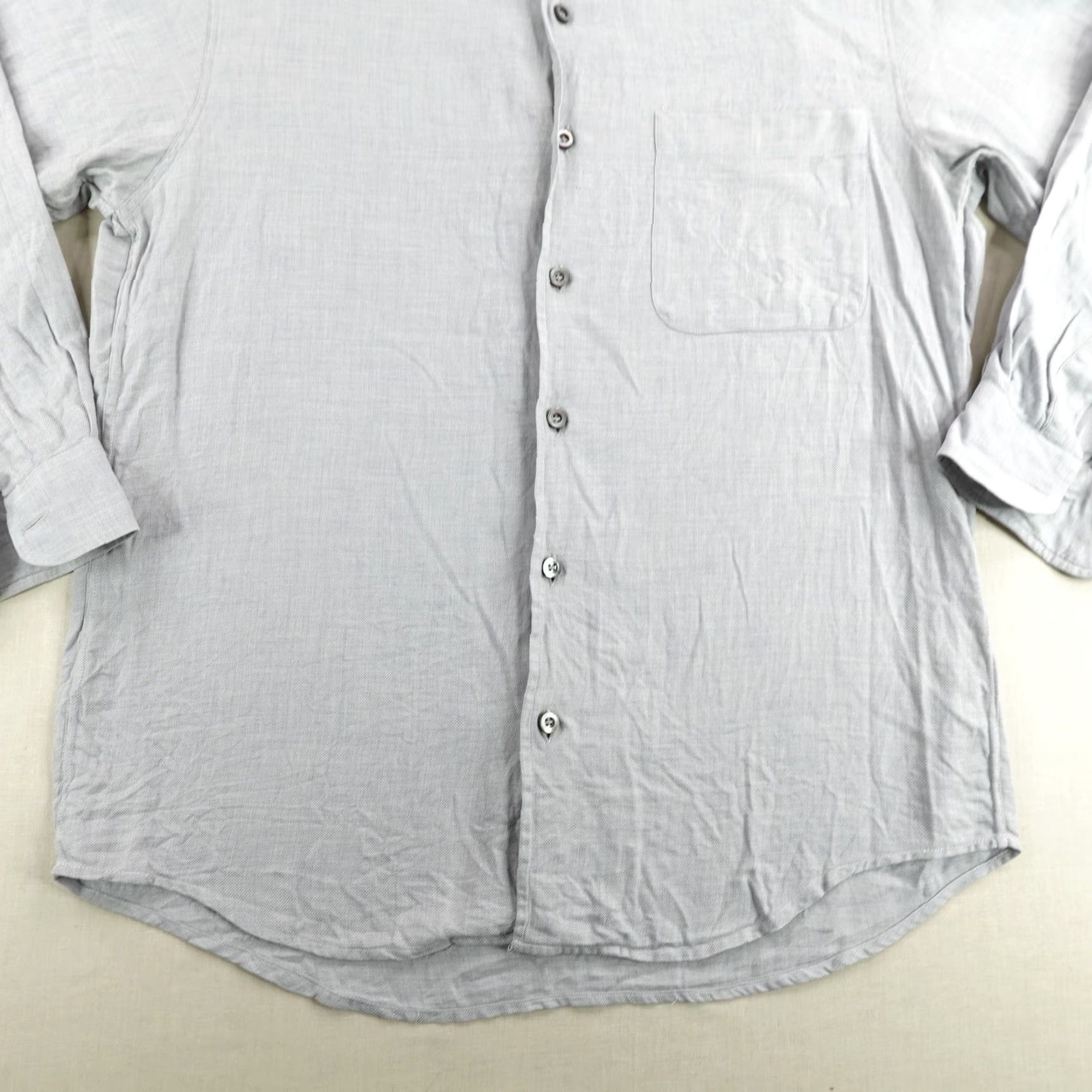 Ermenegildo Zegna VINTAGE Ermenegildo Zegna Dress Shirt Mens Small Long Sleeve Gray Cotton Button-Down Business Casual Italy Size US S / EU 44-46 / 1 - 4 Thumbnail