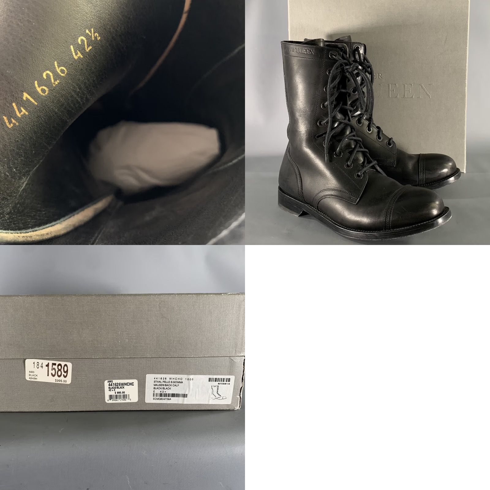 Alexander McQueen ALEXANDER MCQUEEN Size 9.5 Black Leather Lace Up Boots Mens Adult Shoes Leather Black 9.5 Boots Size US 10 / EU 43 - 8 Thumbnail