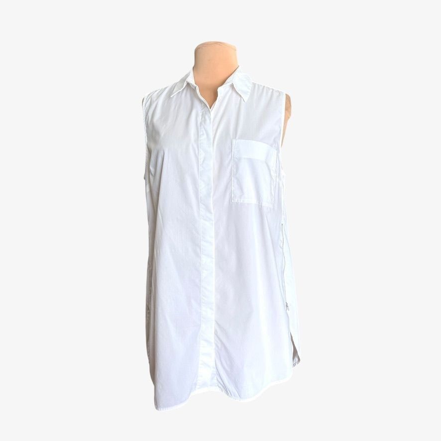 Athleta Athleta Tunic Button Down Shirt Small Bright White Hayes Wom Size S / US 4 / IT 40 - 4 Thumbnail