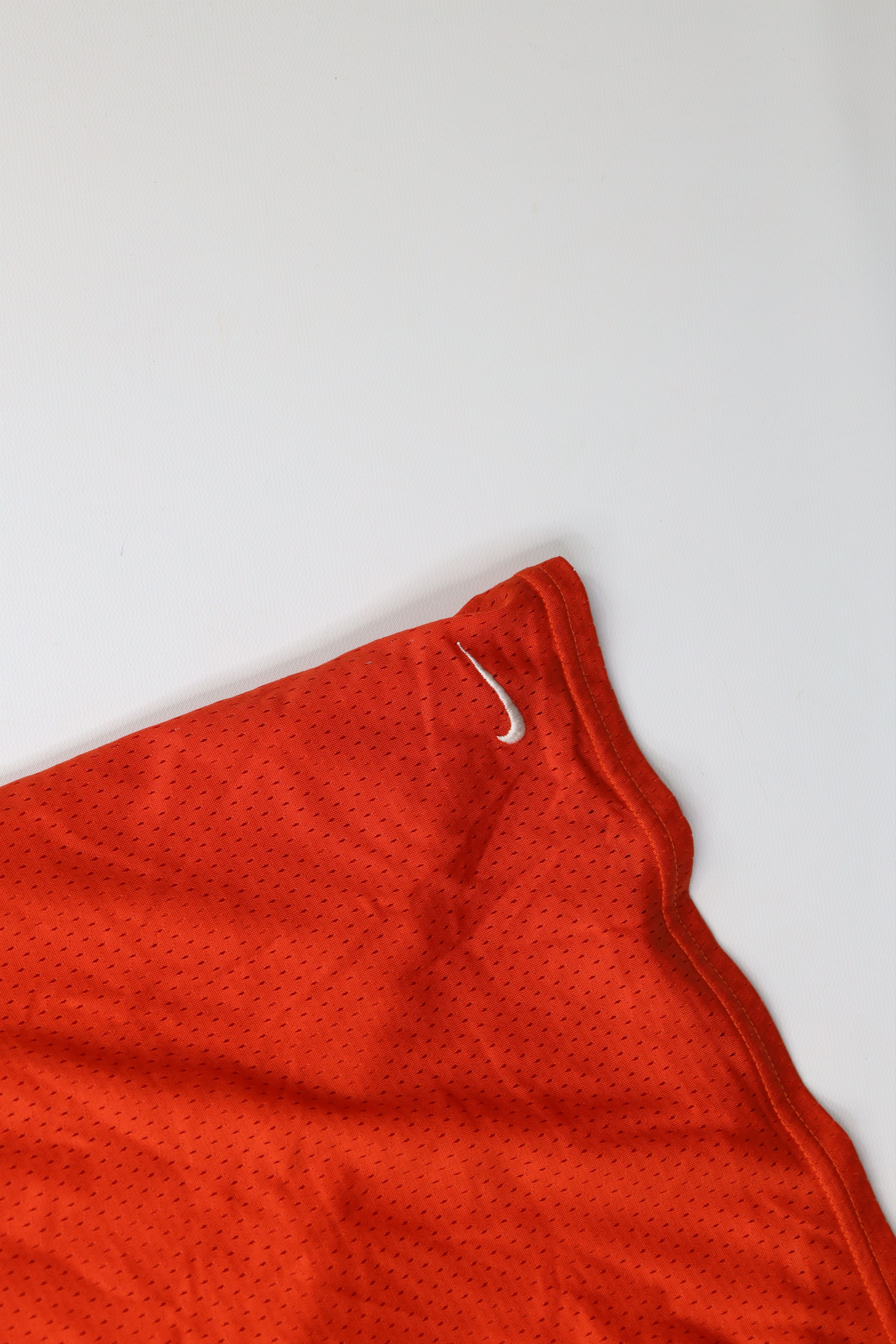 Nike × Vintage Vintage 90s Nike Mini Swoosh Above Knee Mesh Shorts Orange Size US 32 / EU 48 - 5 Thumbnail