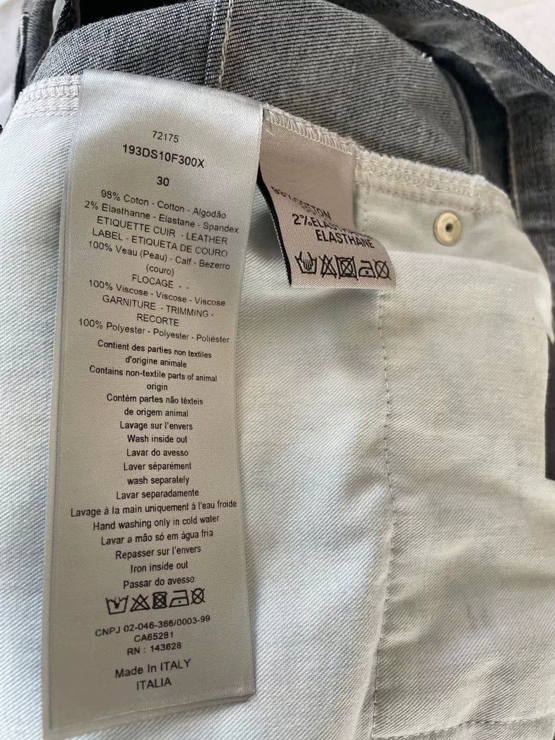 Dior Dior Gray velvet texture embroidered jeans 2502-Nextarrow Size US 30 / EU 46 - 4 Thumbnail