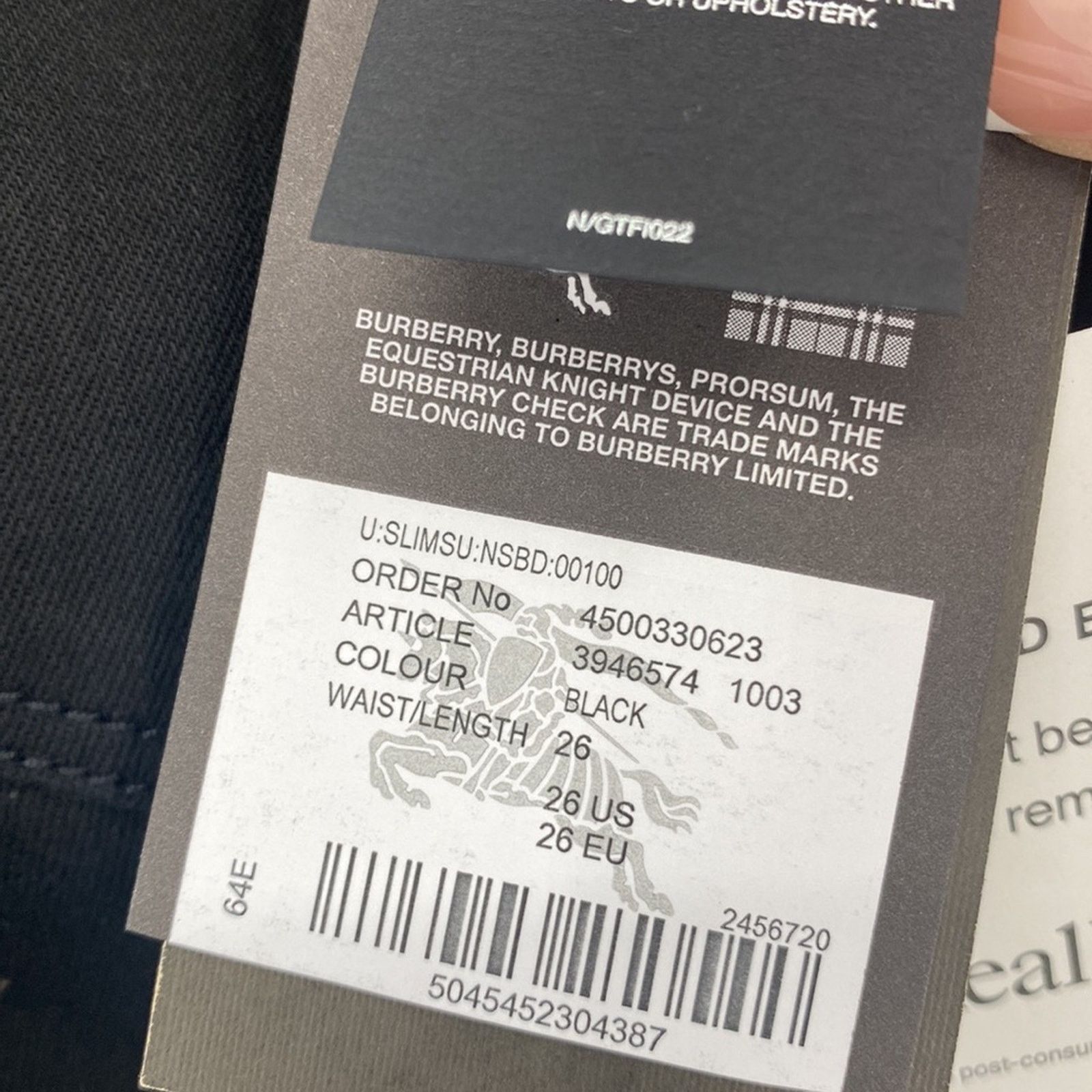 Burberry Burberry Brit Slim Skinny Black Jeans New with Tags Size 26 Size 26" / US 2 / IT 38 - 9 Thumbnail