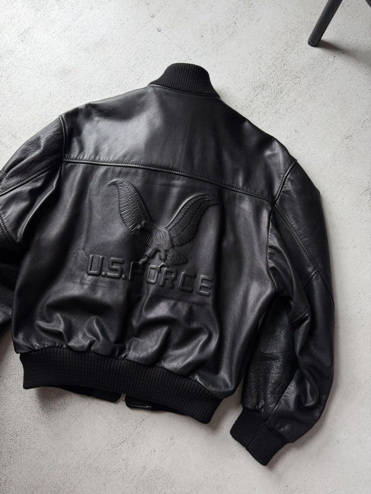 Leather U.S. Force Air Flying MA1 Aviator Leather Army Jacket Bomber Size US L / EU 52-54 / 3 - 12 Thumbnail