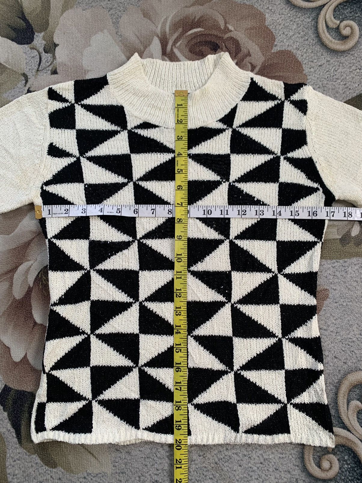 Designer Christian Aujard Paris Blink Diamond Design Knit Top Size S / US 4 / IT 40 - 12 Thumbnail