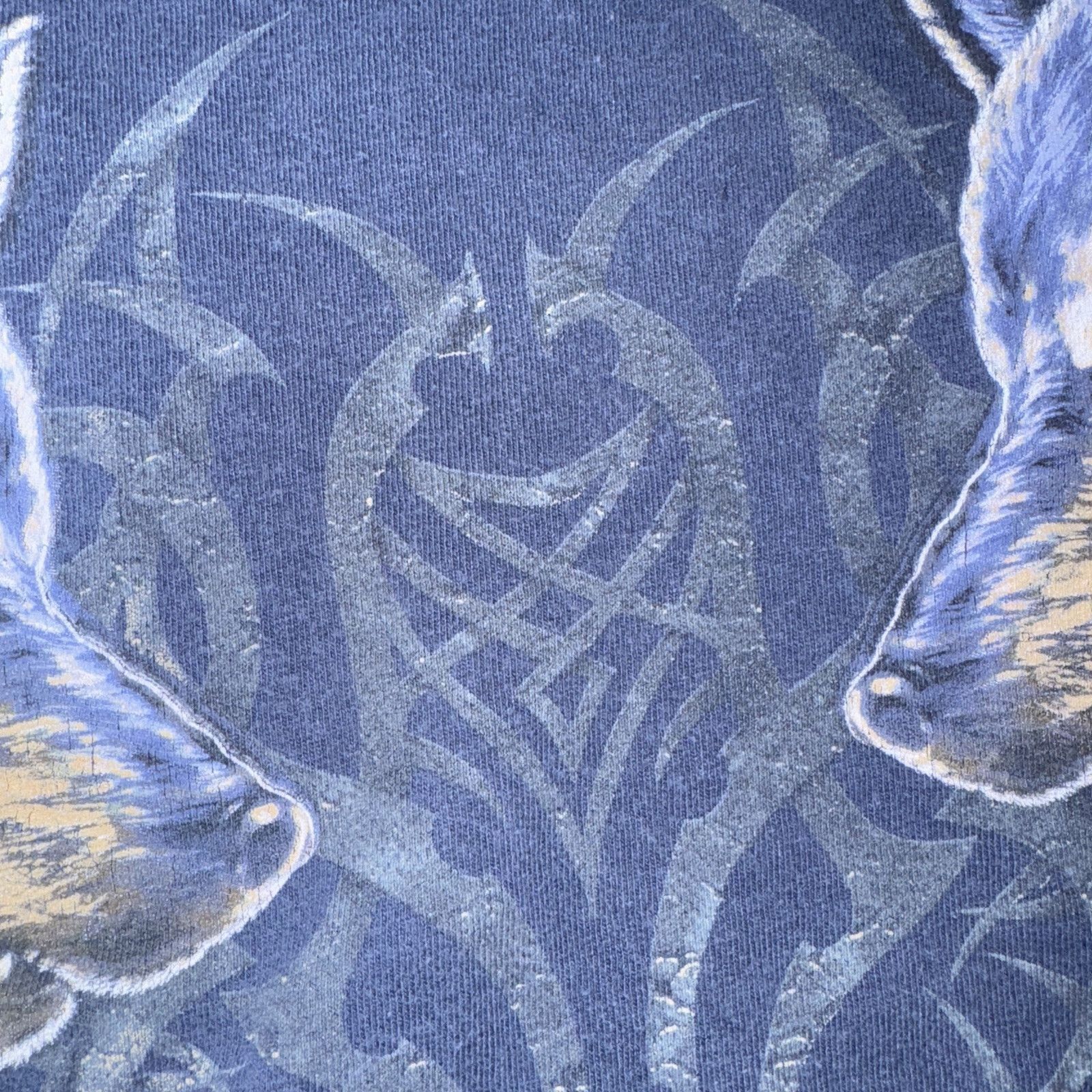 The Mountain × Vintage Vintage Y2K Style Wolf T-Shirt Navy Blue 22x26 Large Size US L / EU 52-54 / 3 - 5 Thumbnail