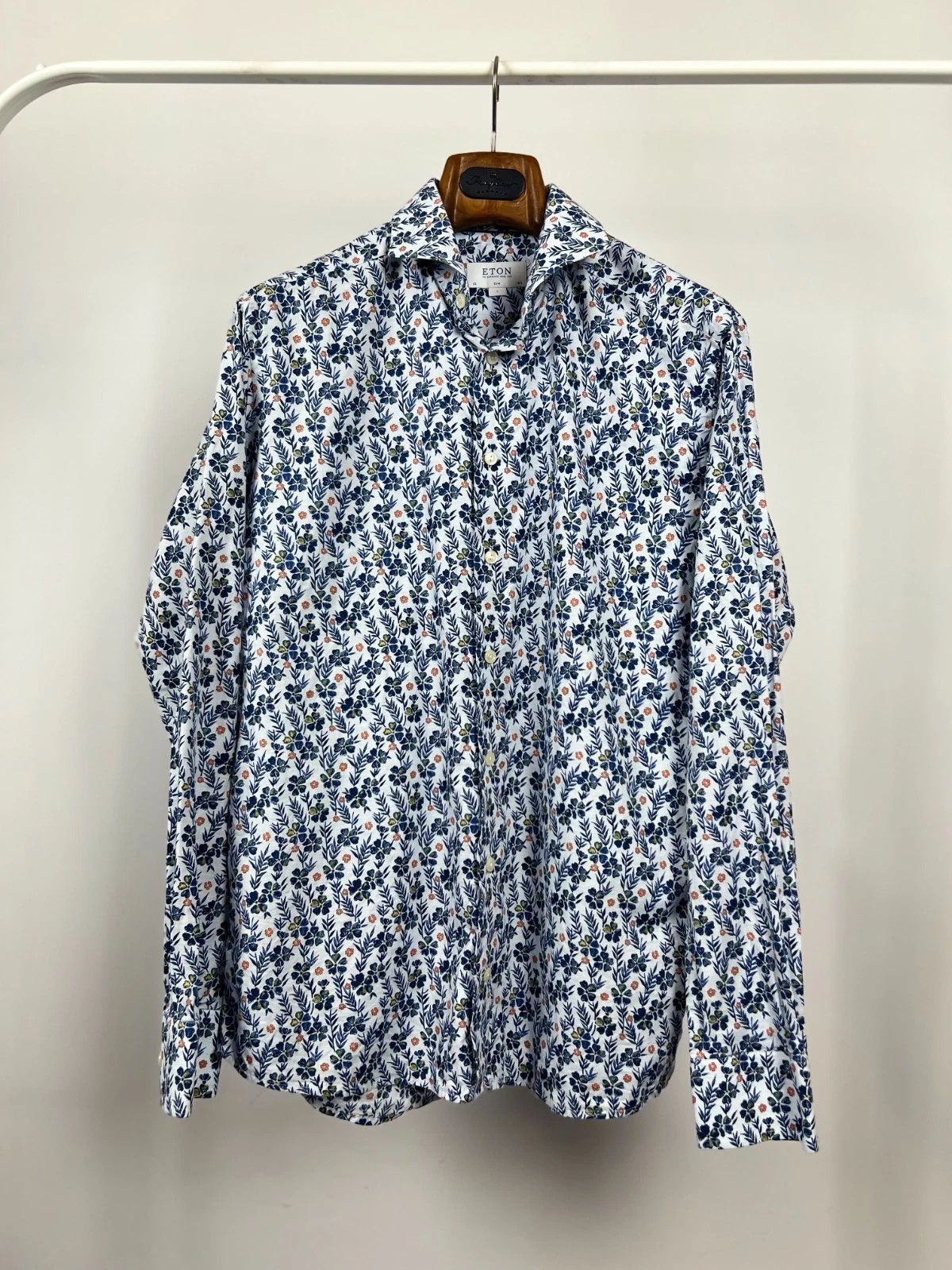 Eton Eton Floral Printed Button Up Long Sleeve Slim Shirt Size US L / EU 52-54 / 3 - 4 Thumbnail