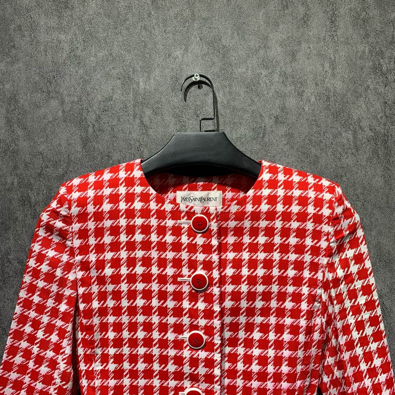 Saint Laurent Paris Saint laurent size 34 White and red plaid jacket 2501-Nexta Size XL / US 12-14 / IT 48-50 - 3 Thumbnail
