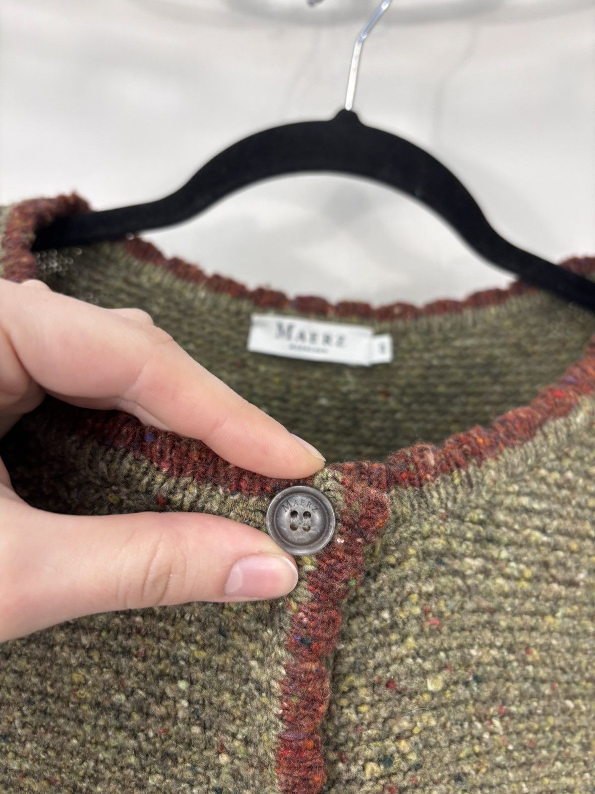 Other Maerz Muenchen Women’s Khaki Wool Blend Cardigan Sweater Size XL / US 12-14 / IT 48-50 - 9 Thumbnail