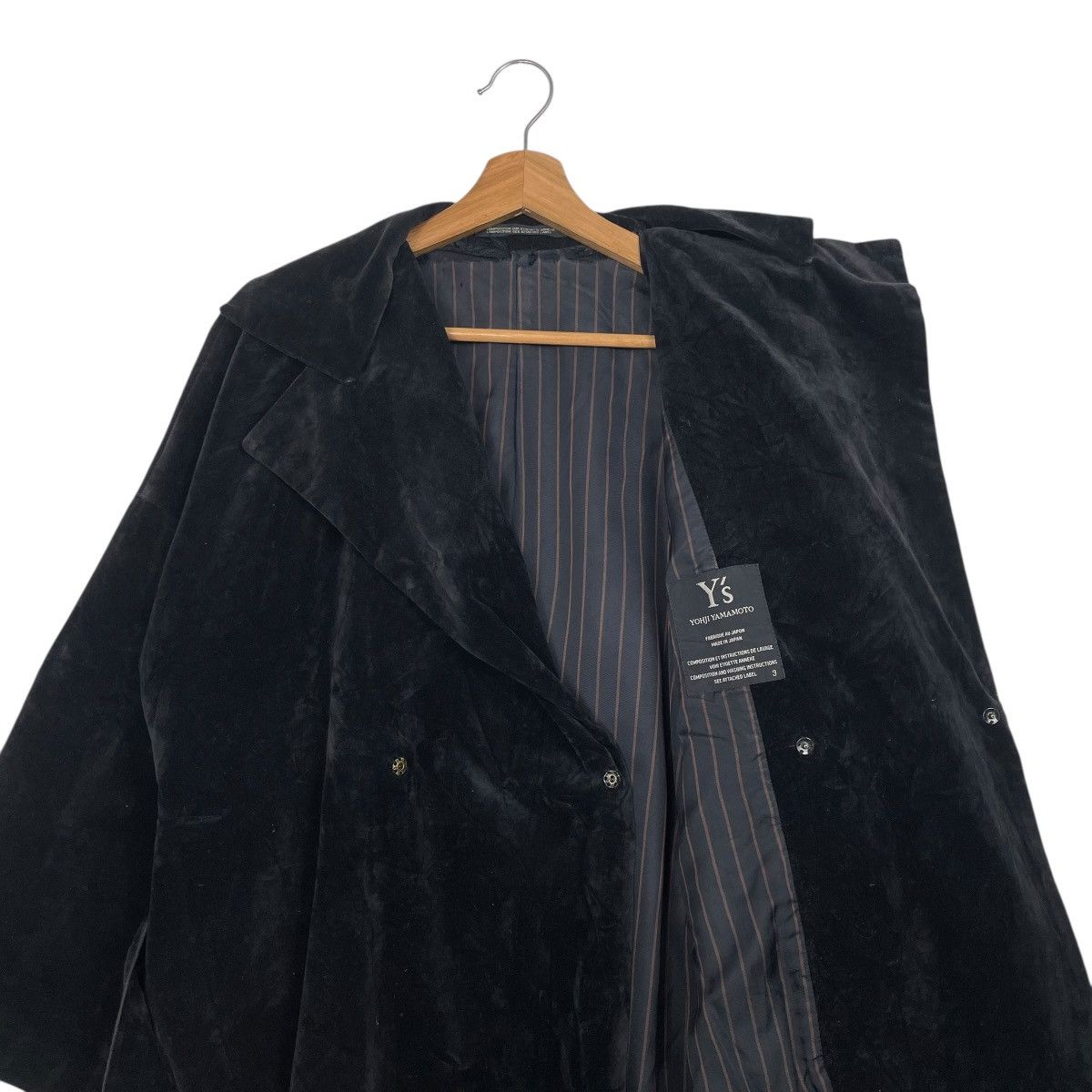 Yohji Yamamoto Y’s Yohji Yamamoto Black Velvet Long Coat Size L / US 10 / IT 46 - 11 Thumbnail