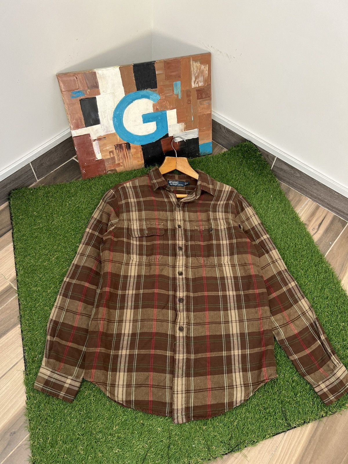 Vintage Polo Ralph Lauren American Plaid Checkered Button Up Shirt Size US M / EU 48-50 / 2 - 1 Thumbnail