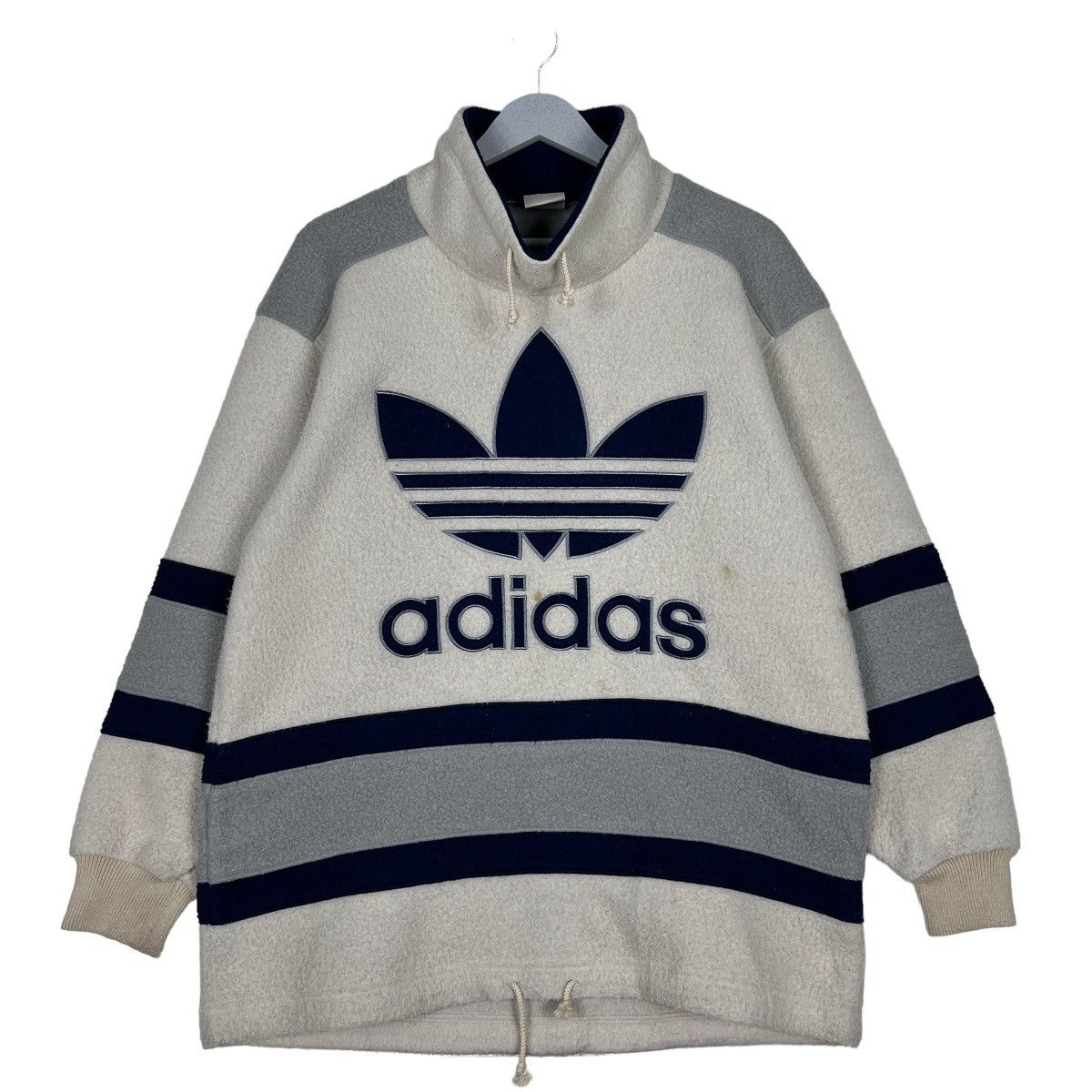 Adidas 🔥 VINTAGE ADIDAS FLEECE BIG LOGO Size US M / EU 48-50 / 2 - 1 Thumbnail