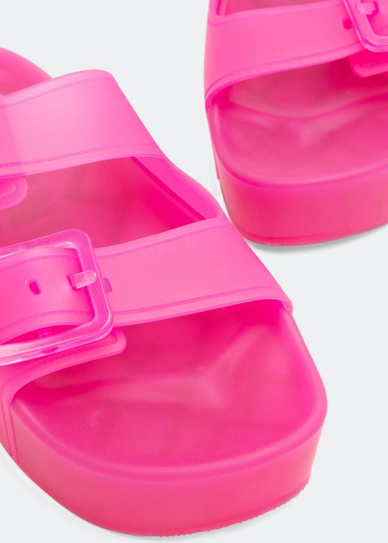 Balenciaga o1y0625 Rubber Slippers in Fuchsia Size US 7 / IT 37 - 3 Thumbnail