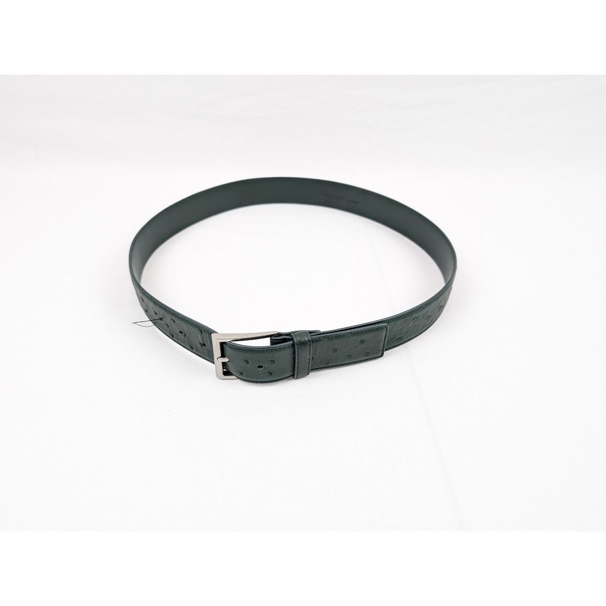 Bottega Veneta o1rshd1 Size: 90 / Struzzo/Light Calf Belt in Pine Green Size ONE SIZE - 10 Thumbnail
