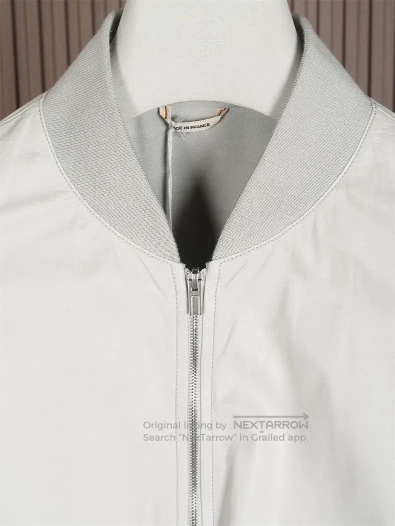 Hermes Hermes Men's Elephant Grey Baseball Leather Jacket Size US M / EU 48-50 / 2 - 6 Thumbnail