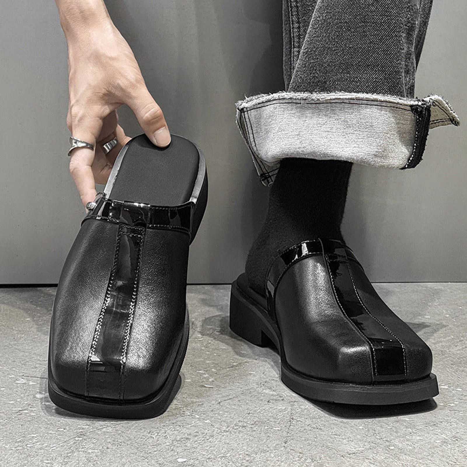 Leather Square-Toe Mule Loafer | Black Premium Size US 8 / EU 41 - 3 Thumbnail