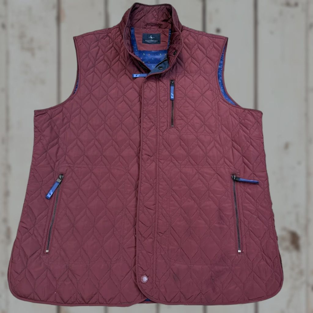 Tailorbyrd TailorByrd Vest Mens 2XLT Burgundy Red Quilted Zip Pockets Lined Flamingo Bird Size US XXL / EU 58 / 5 - 1 Thumbnail