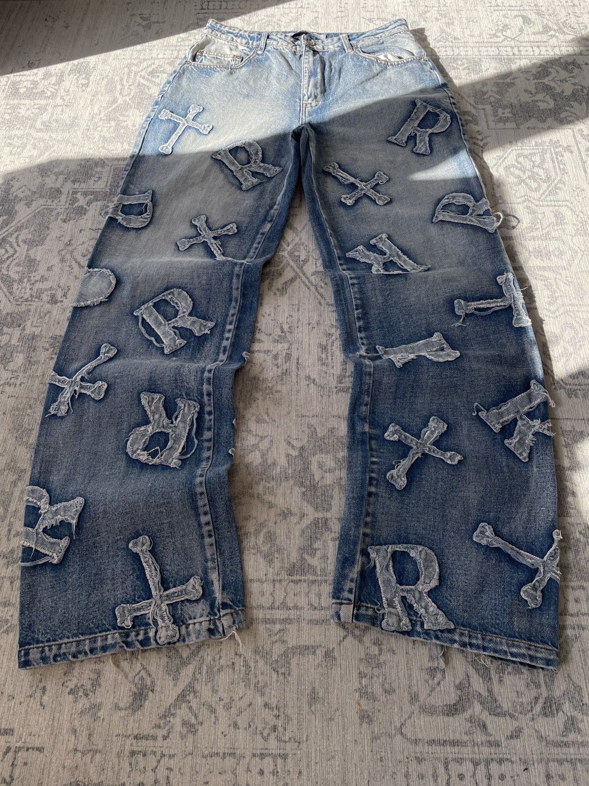 Racer Worldwide Washed Flag Jeans | Grailed
