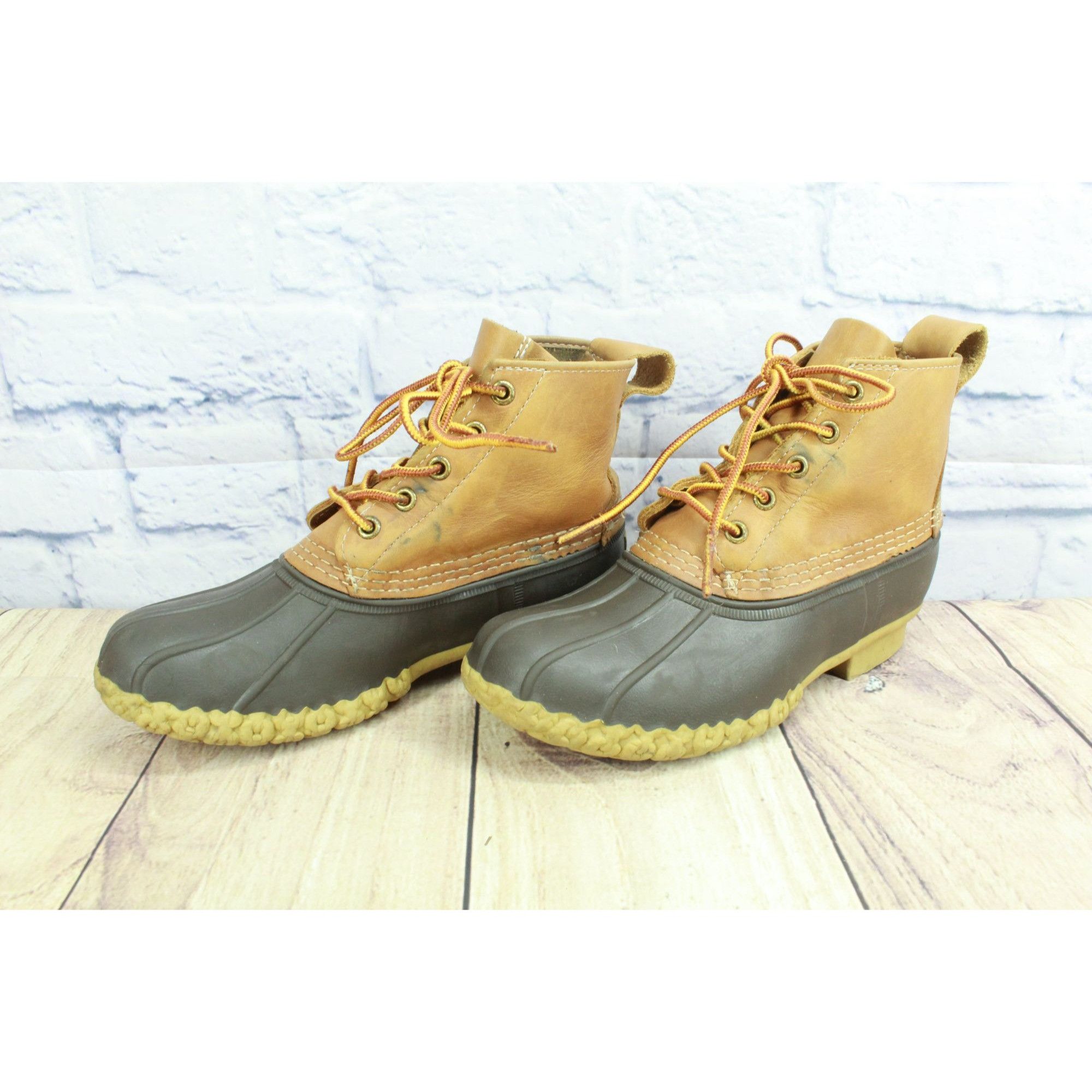 Leather LL Bean Women's Leather Unlined Ankle Duck Boots Size 6 M Size US 6 / IT 36 - 2 Thumbnail
