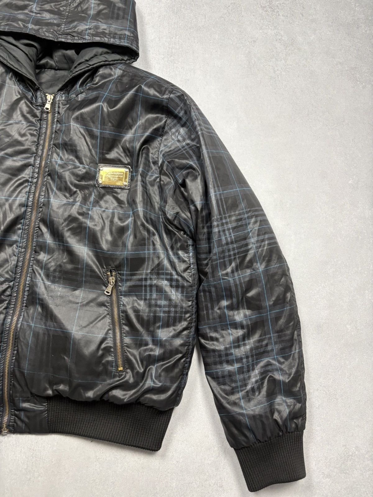 Dolce & Gabbana Dolce & Gabbana Sport 2000s Black Check Puffer Jacket VTG Size US L / EU 52-54 / 3 - 2 Thumbnail