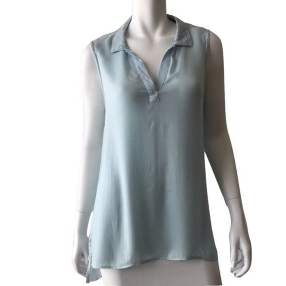 Anthropologie Cloth & Stone Baby Blue Sleeveless Open Back Top Size S / US 4 / IT 40 - 1 Thumbnail