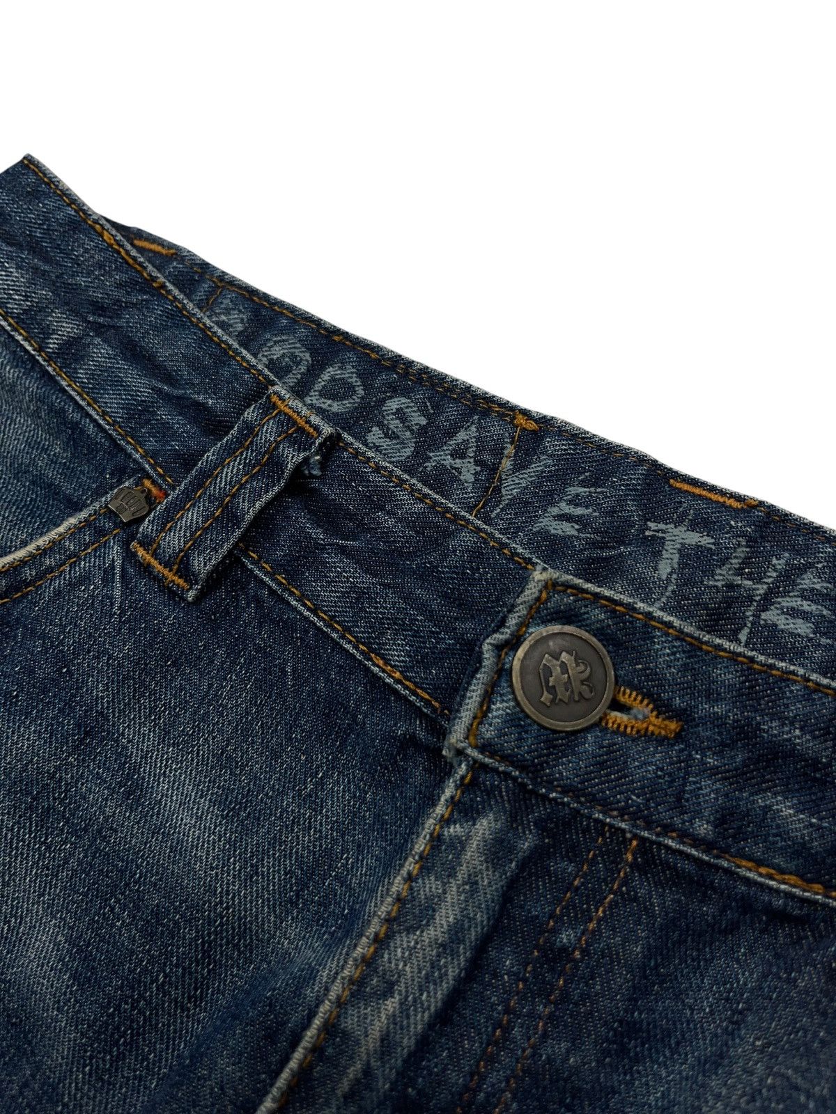 Hysteric Glamour Vintage y2k Distressed Denim Mini Skirt Union Jack Flag Size 32" / US 10 / IT 46 - 3 Thumbnail