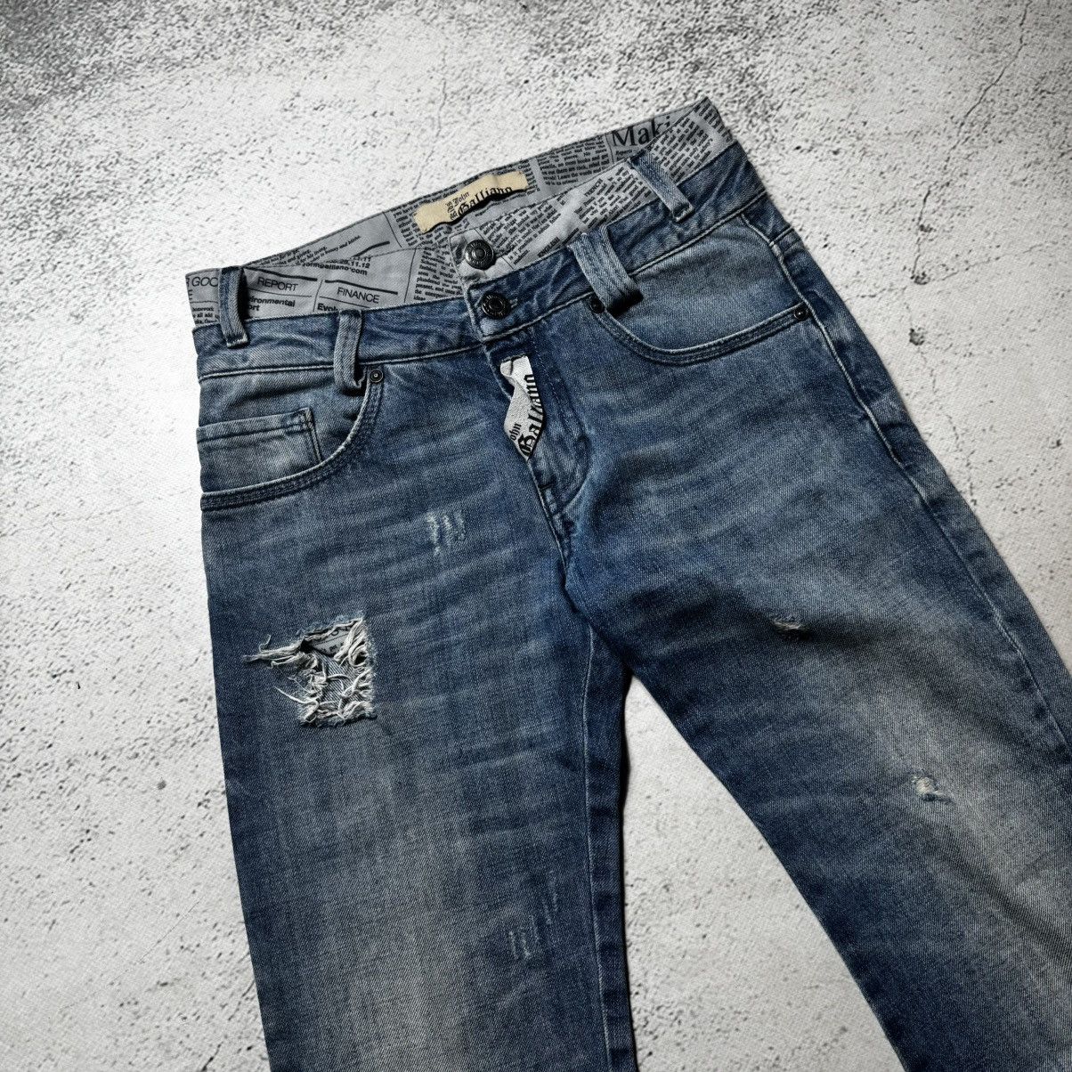 John Galliano vintage y2k destroyed John galliano jeans double waist Size 28" / US 6 / IT 42 - 2 Thumbnail