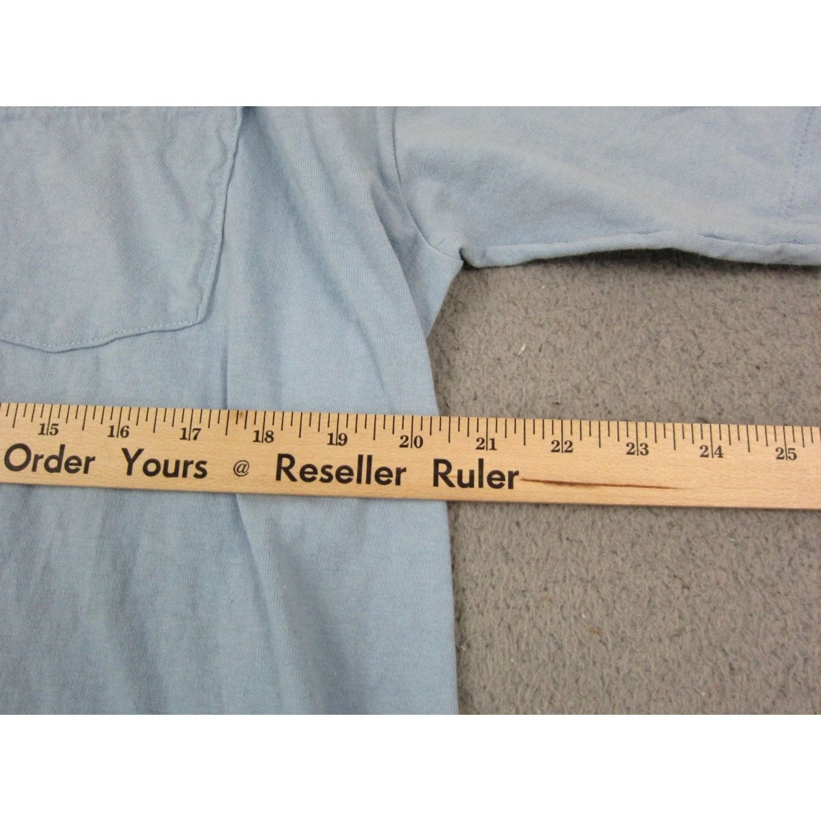 Fruit Of The Loom VINTAGE Fruit of the Loom Shirt Mens Medium Blue Blank Pocket Single Stitch Size US M / EU 48-50 / 2 - 6 Thumbnail