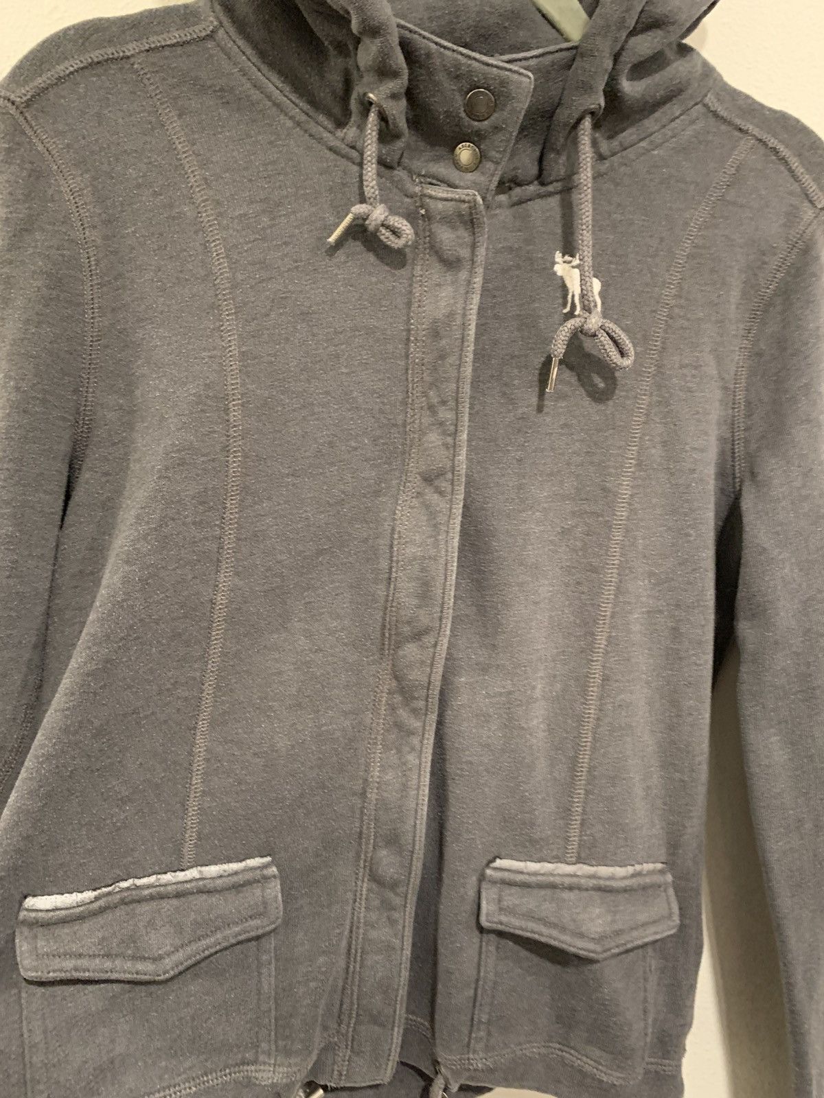 Abercrombie & Fitch Vintage Abercrombie Fitch Womens Hoodie Dark grey Zip Jacket Size L / US 10 / IT 46 - 3 Thumbnail