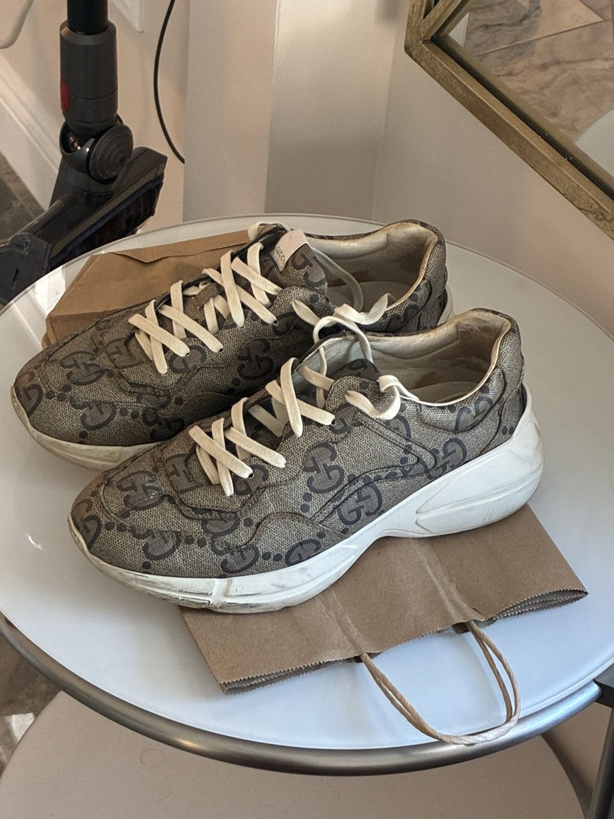 Gucci Gucci 100 Rhyton Sneaker 'Beige Monogram' Size US 11 / EU 44 - 4 Thumbnail