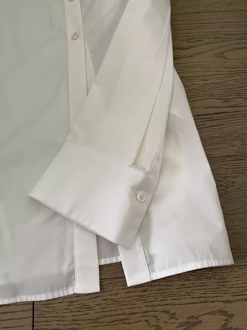 Jil Sander Jil Sander Slant cut collar white shirt Size 4XL / US 24-26 - 3 Thumbnail