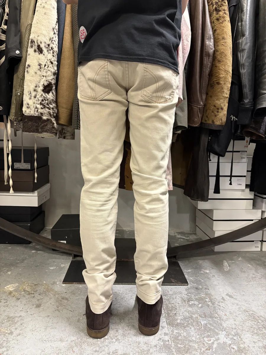 Dolce & Gabbana 2000s Dolce & Gabbana Beige Slim Distressed Pants Size US 31 - 3 Thumbnail