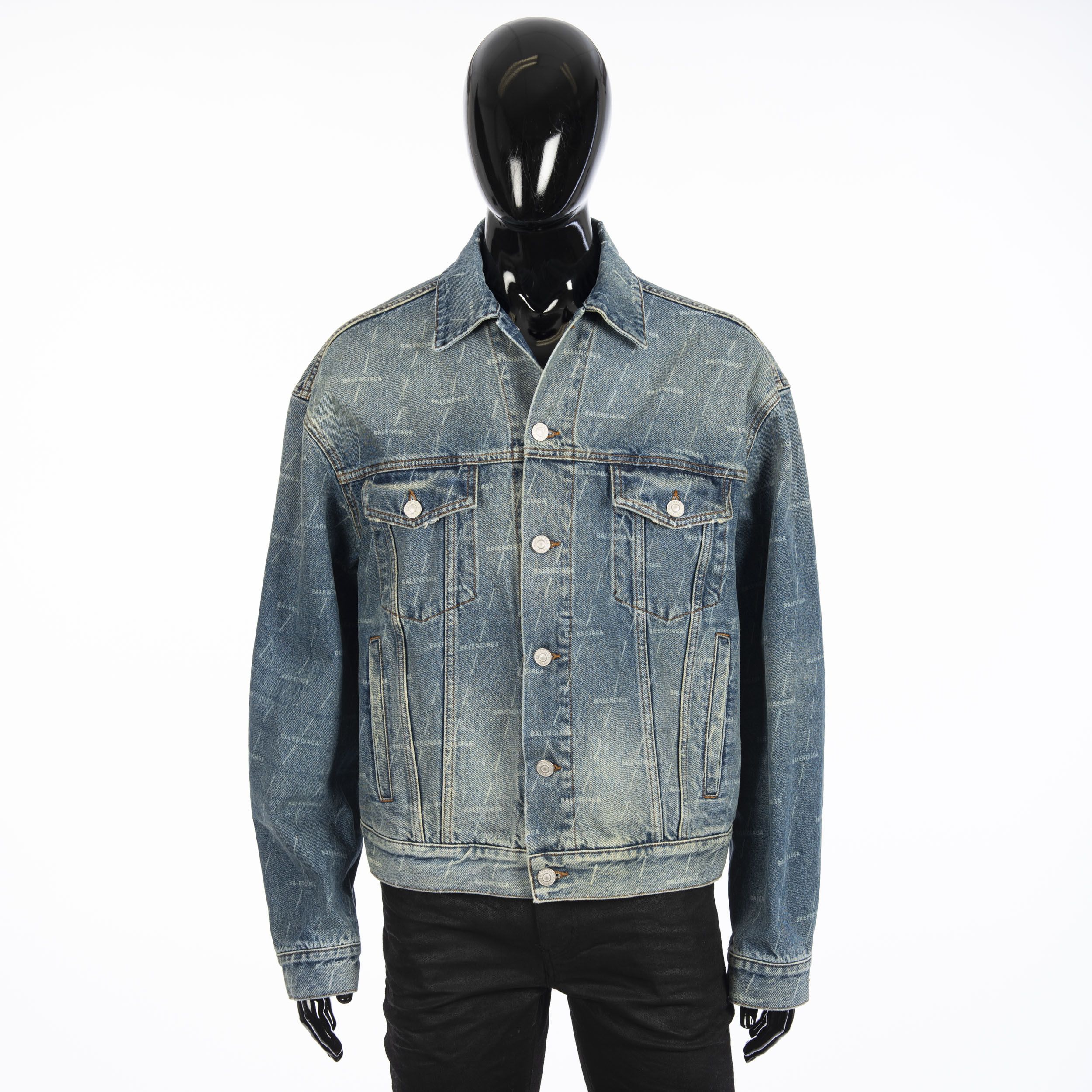 Balenciaga Large Fit Jacket In Stonewashed Blue Lasered Denim Size 50 Size US M / EU 48-50 / 2 - 2 Thumbnail