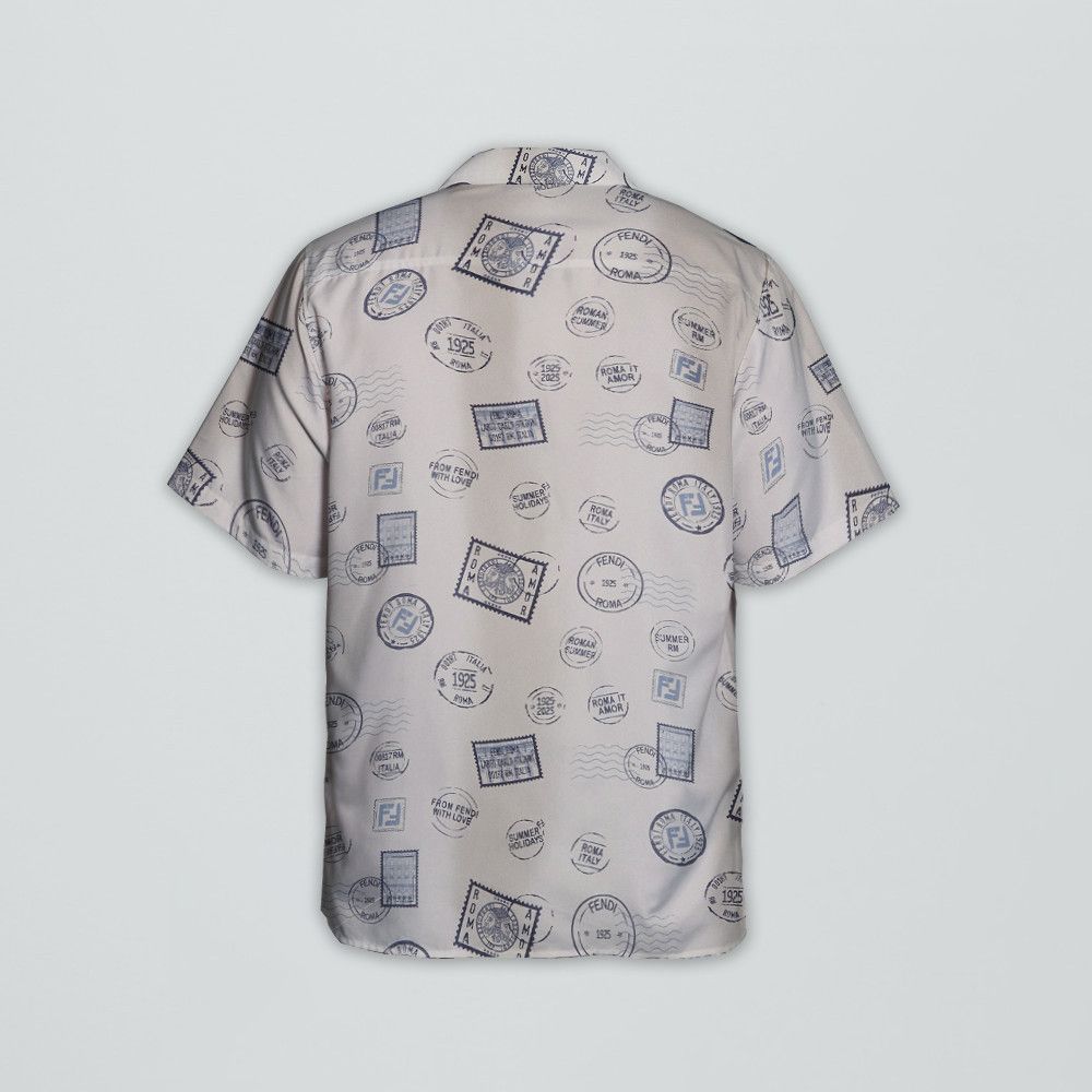 Designer White Printed Shirt Size US L / EU 52-54 / 3 - 4 Thumbnail