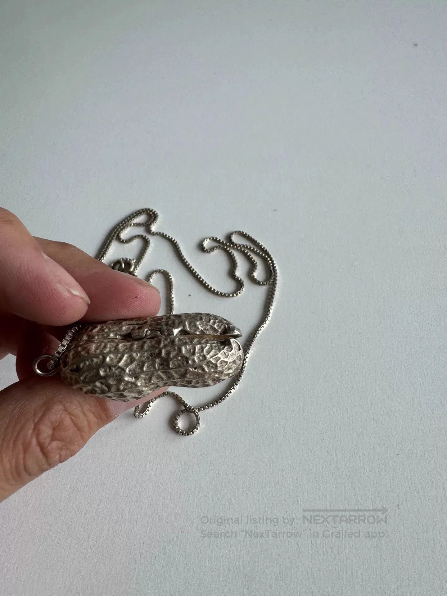 Ma+ M.A+ Silver Peanut Pendant Necklace. Size ONE SIZE - 4 Thumbnail